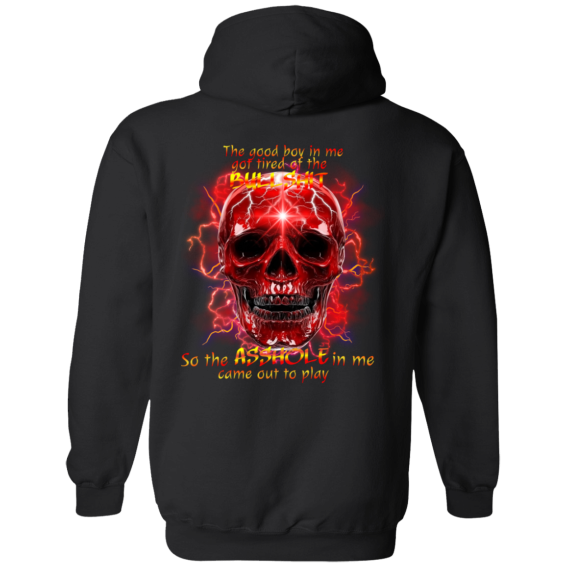 Red lighting Skull Gildan Pullover Hoodie