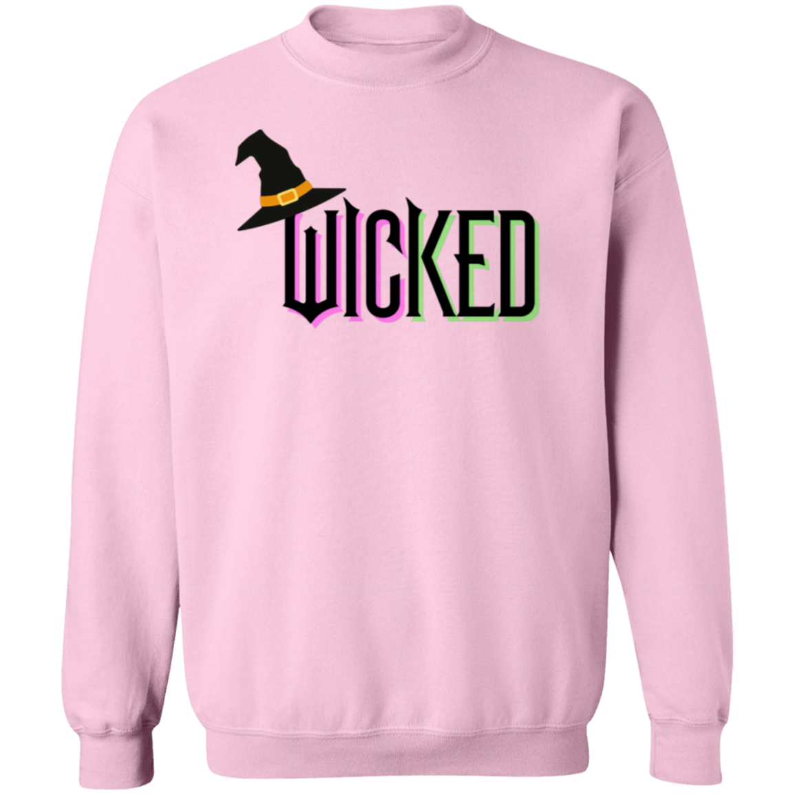 Wicked with witch's hat Crewneck Pullover Sweatshirt
