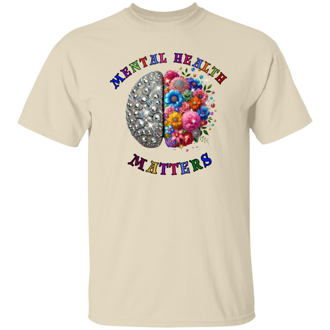 Diamond/Flowers Mental Health Matters T-Shirt