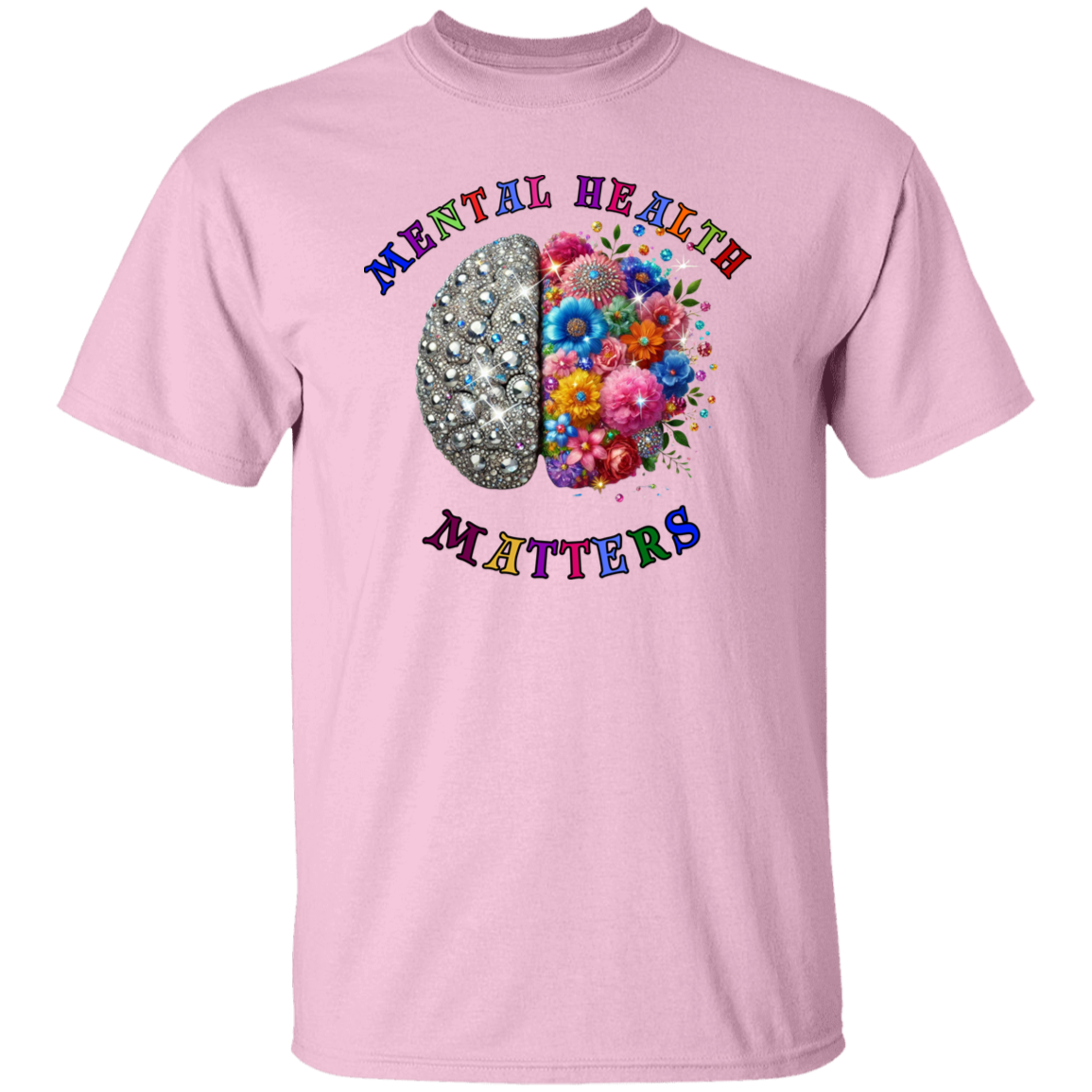 Diamond/Flowers Mental Health Matters T-Shirt