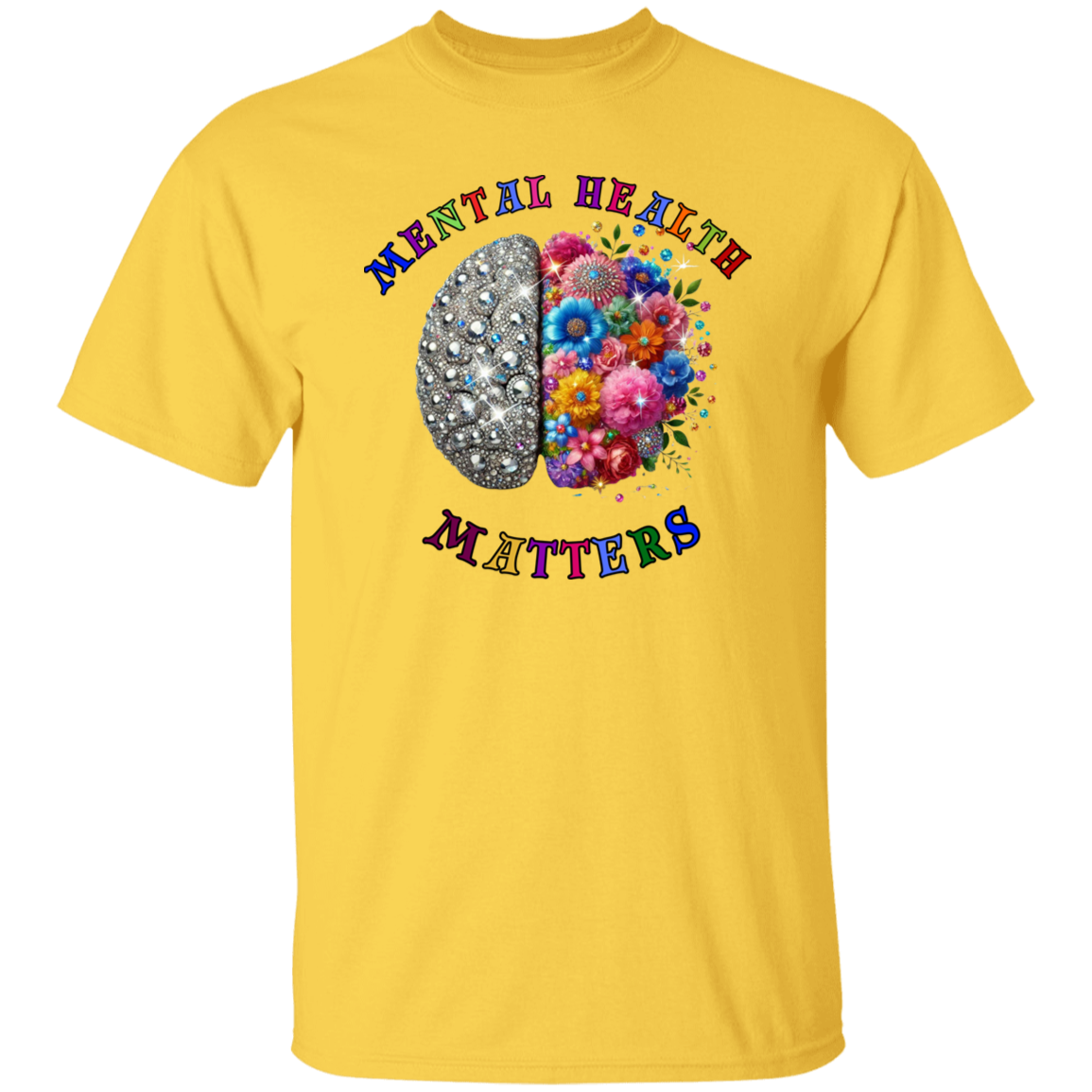Diamond/Flowers Mental Health Matters T-Shirt
