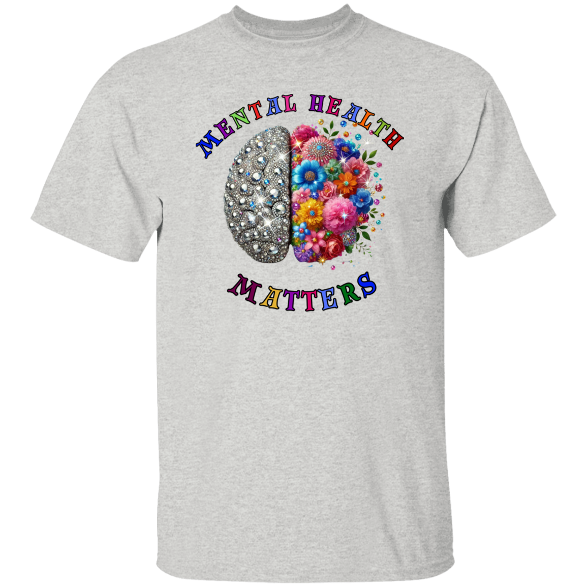 Diamond/Flowers Mental Health Matters T-Shirt