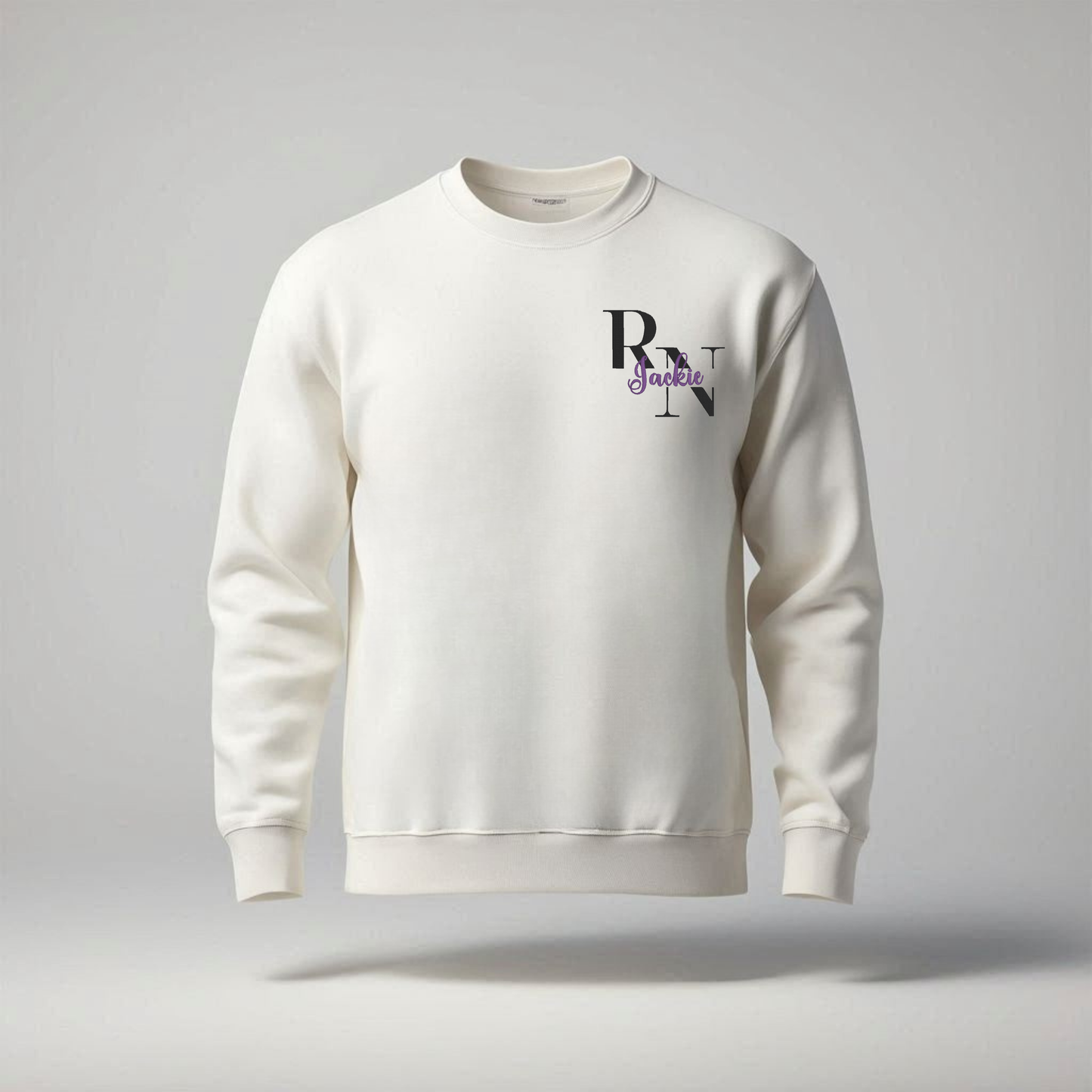 Custom Name RN Embroidery (Registered Nurse) Sweater