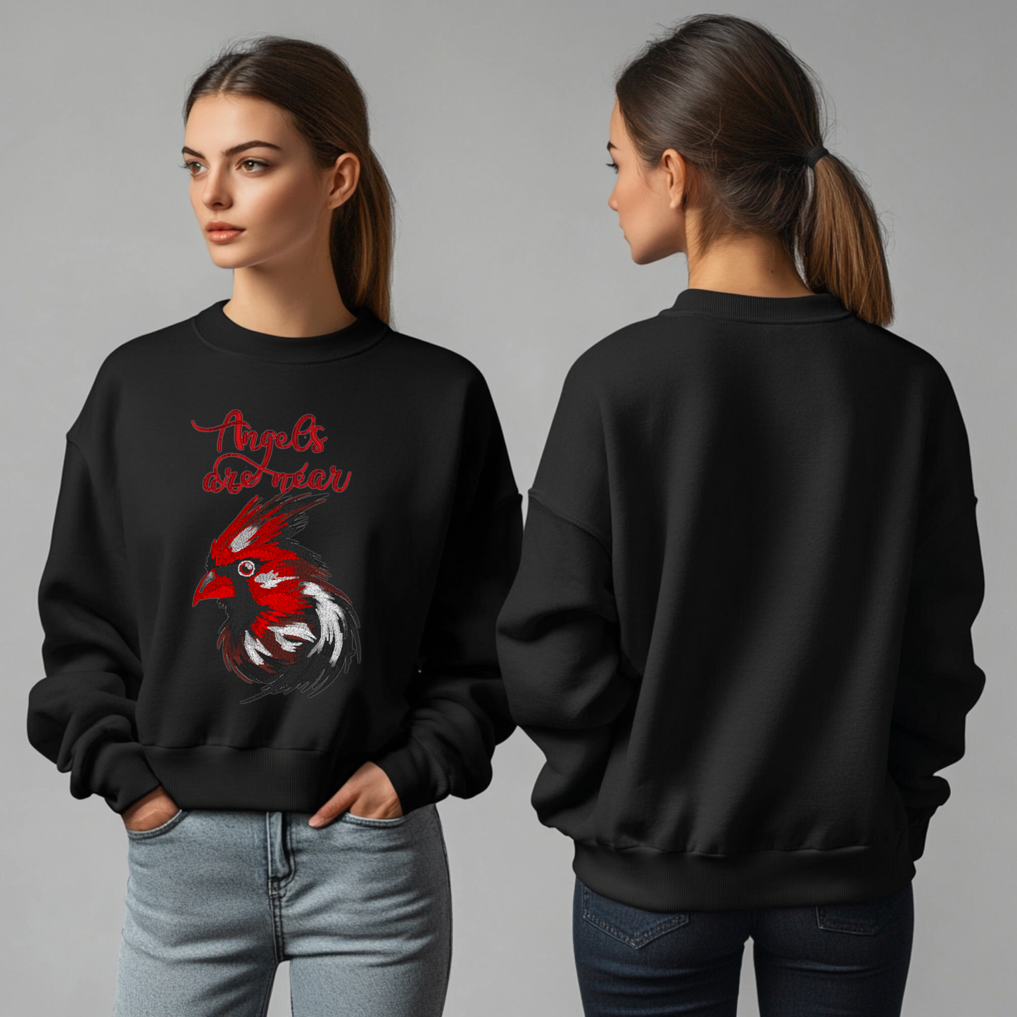 Angels are near Cardinal (Embroidery)