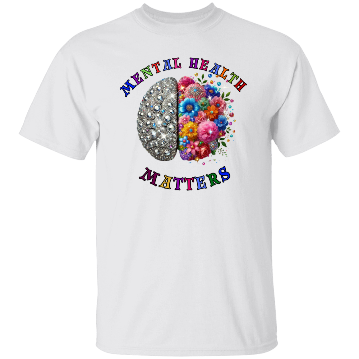 Diamond/Flowers Mental Health Matters T-Shirt