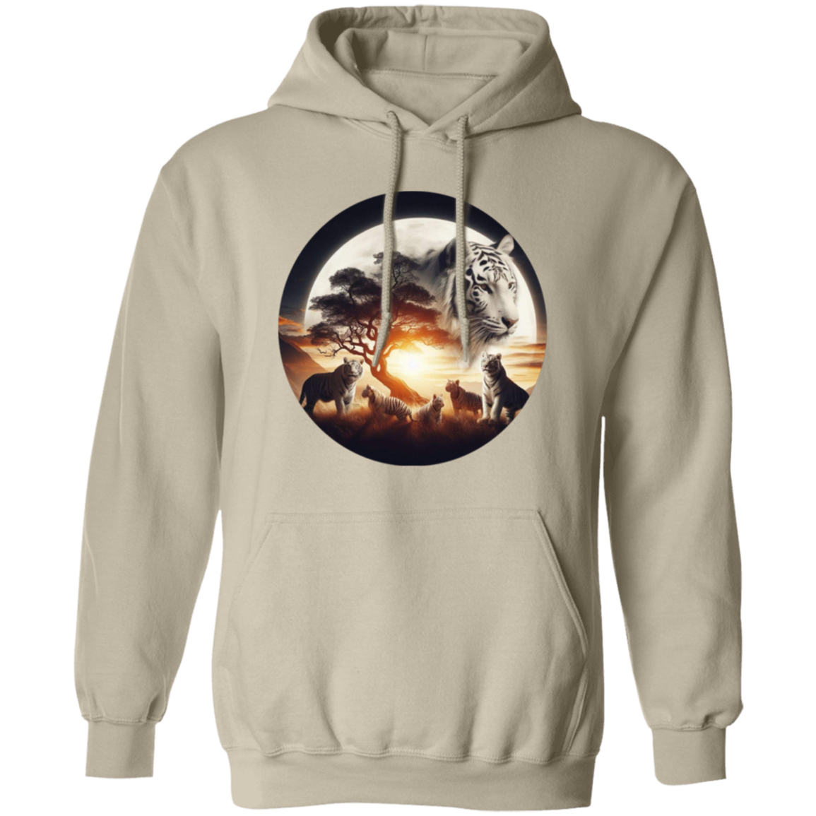 White Tiger  Pullover Hoodie