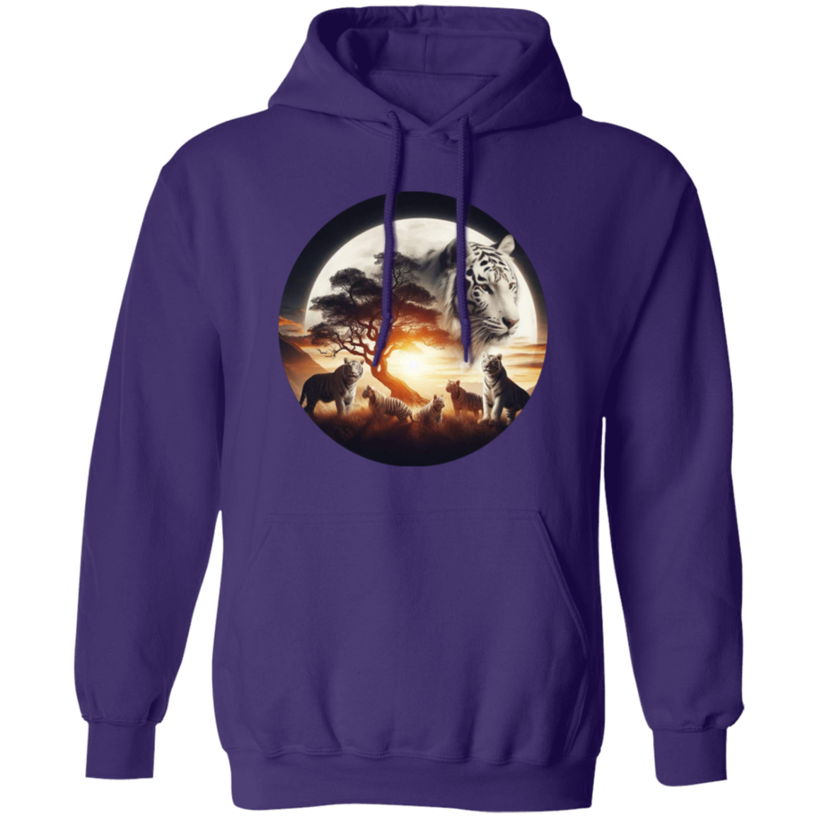 White Tiger  Pullover Hoodie