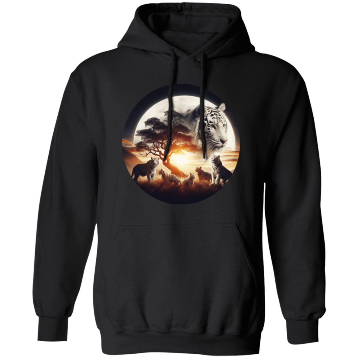 White Tiger  Pullover Hoodie