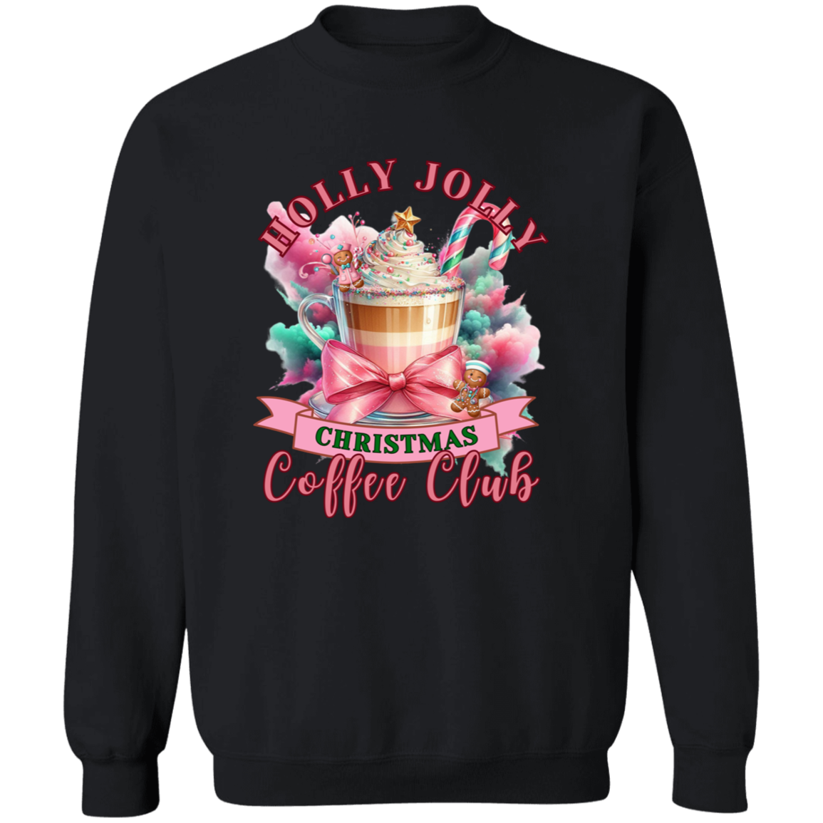 Pink Holly Jolly Coffee Cub Crewneck