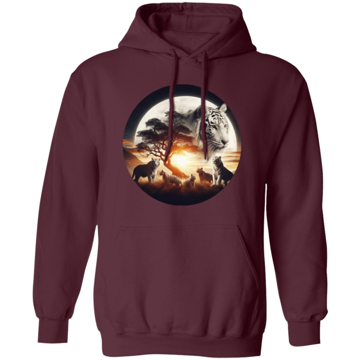 White Tiger  Pullover Hoodie