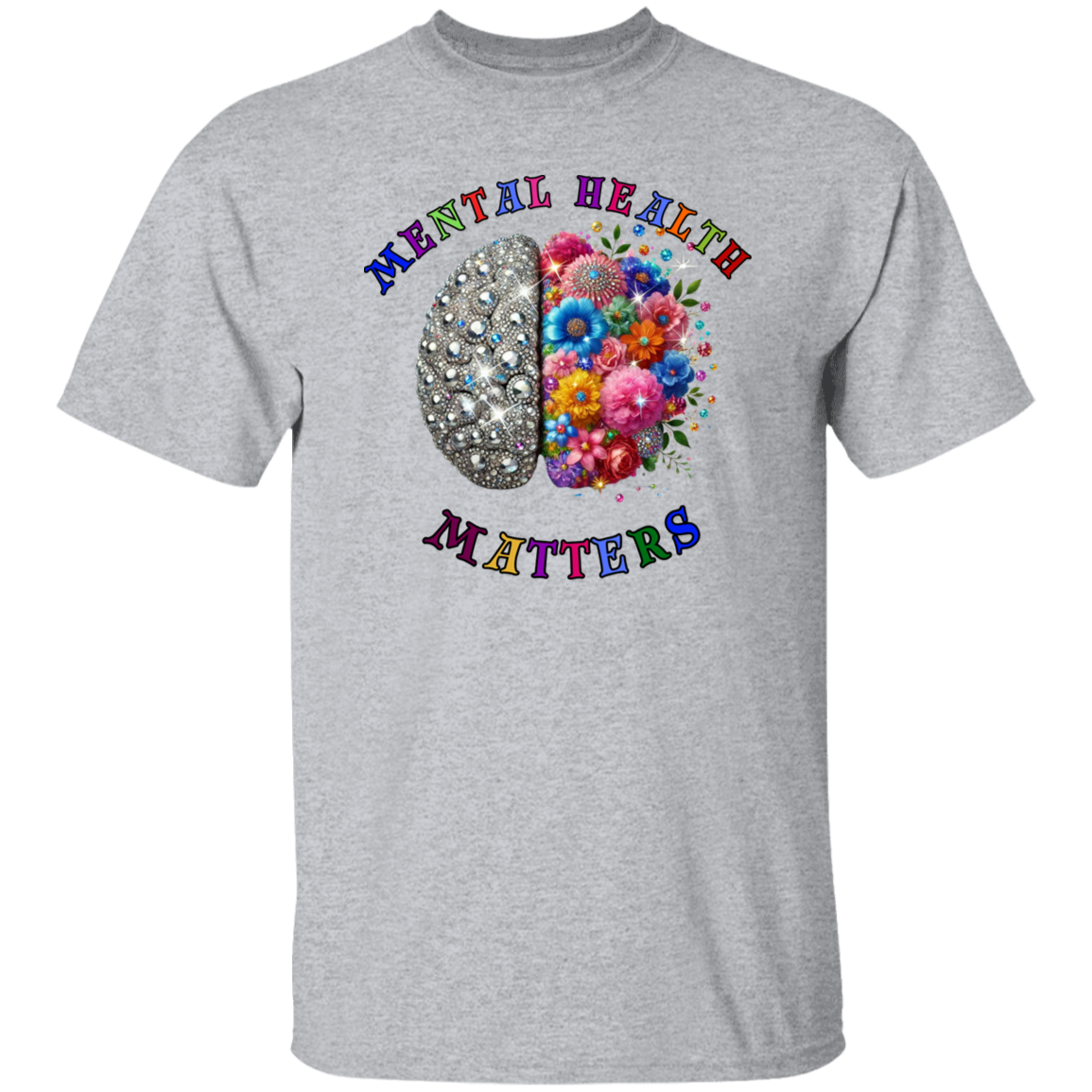 Diamond/Flowers Mental Health Matters T-Shirt