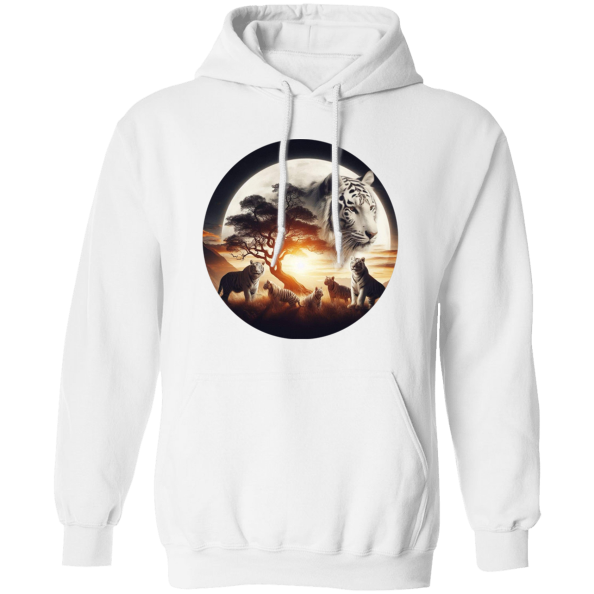 White Tiger  Pullover Hoodie