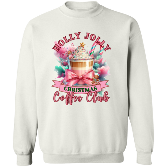 Pink Holly Jolly Coffee Cub Crewneck