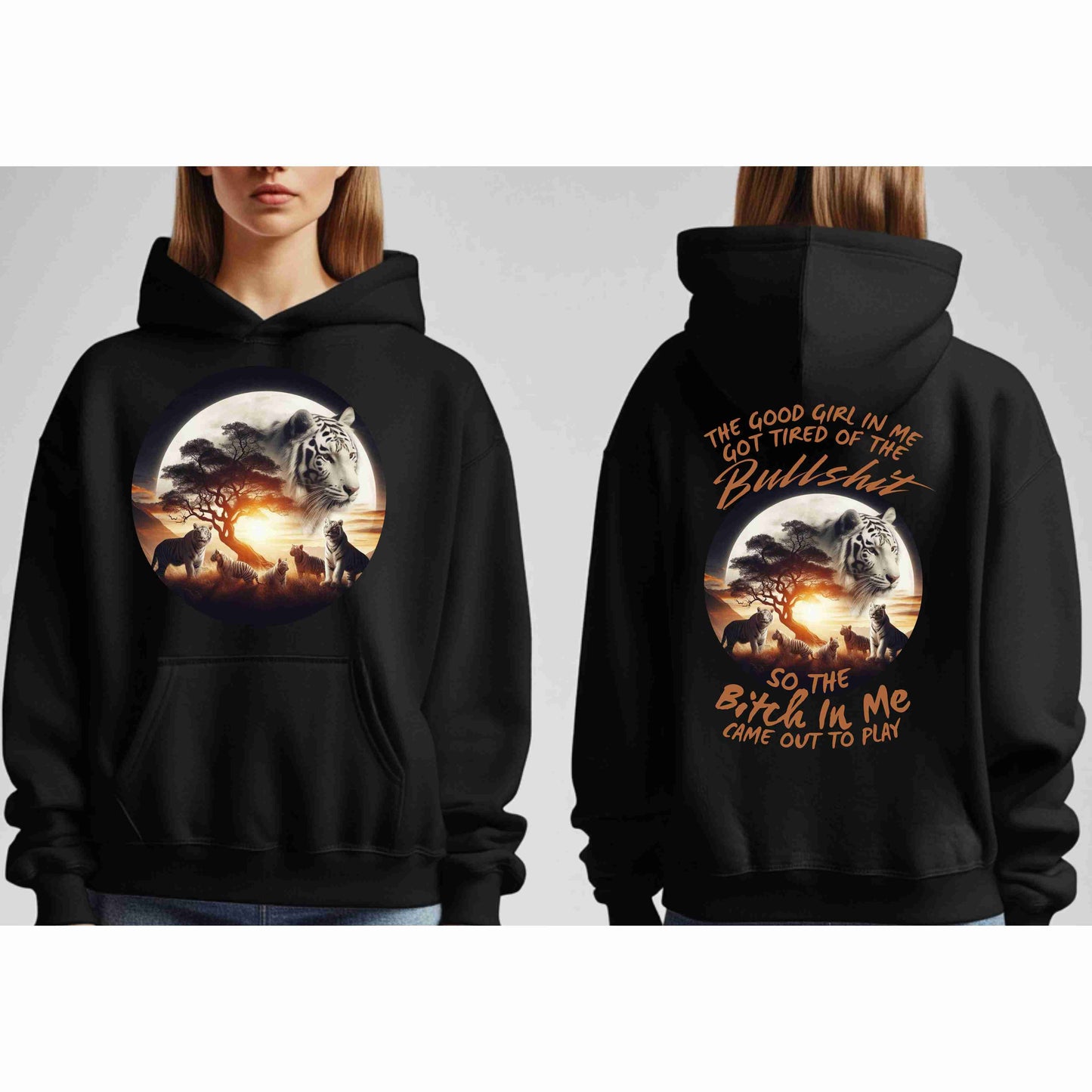 White Tiger  Pullover Hoodie