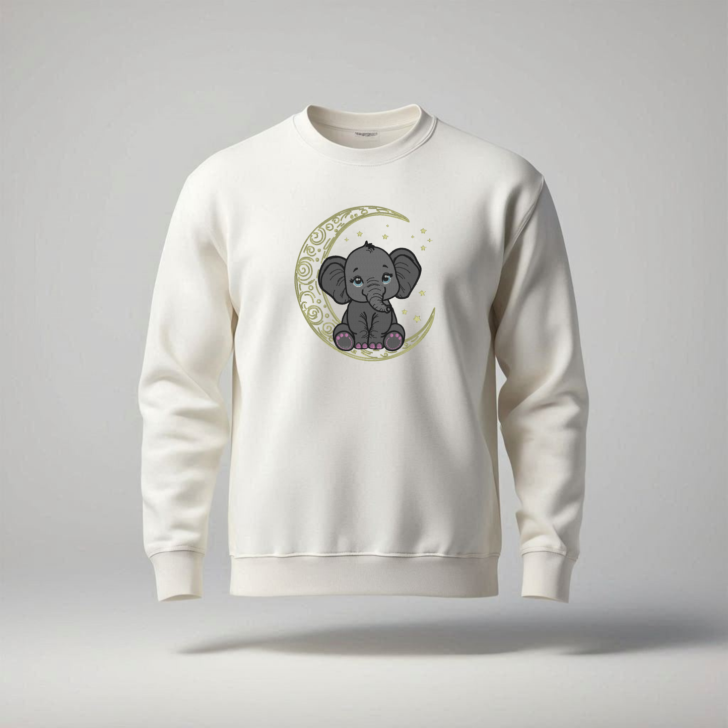 Elephant on the moon sweater (Embroidery)