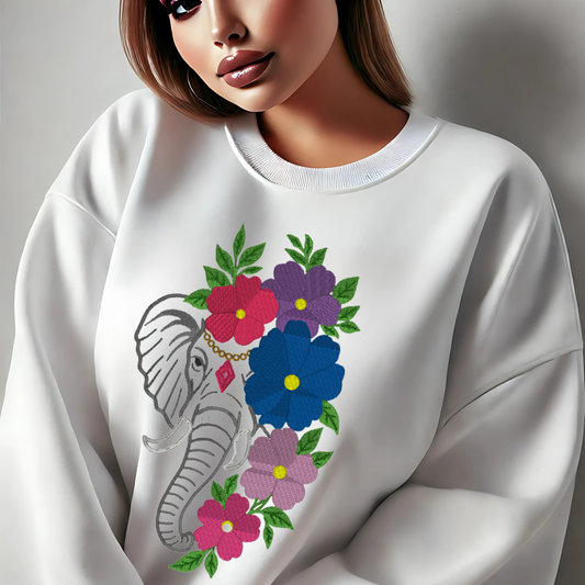 Elephant with Flowers Sweater